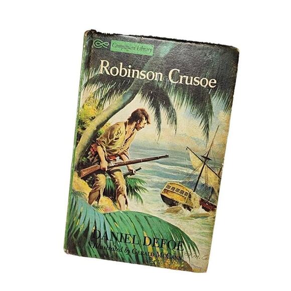 Vintage Fictional Book, 60s Robinson Crusoe Hardback Story Book - Picture 1 of 6